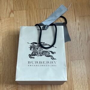 Burberry Cream Gift Bag with Gray Ribbon